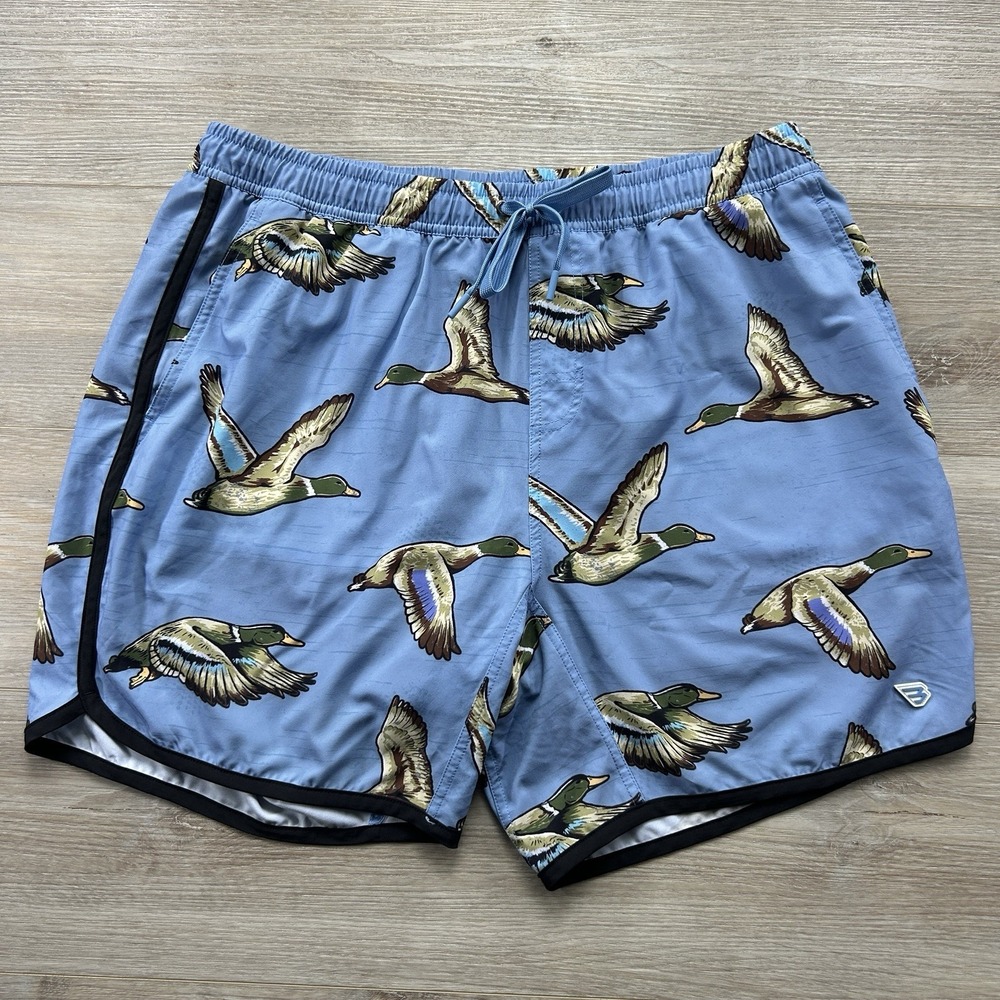 Burlebo Training Shorts Mens Sz XL Blue Mallard 4-Way Stretch Inner Brief